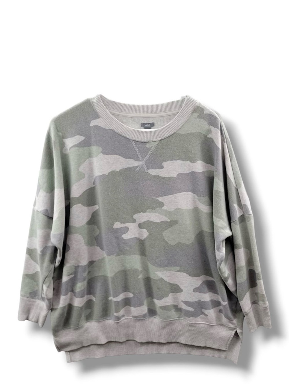 Aerie Camo Oversized Crewneck Sweatshirt Soft Cozy Large